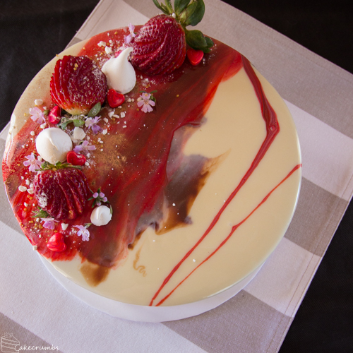 Strawberry and Choc Hazelnut Entremet w/ Mirror Glaze | Cakecrumbs