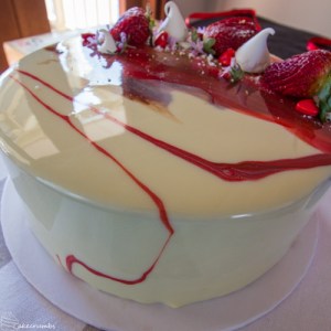 Strawberry and Choc Hazelnut Entremet w/ Mirror Glaze | Cakecrumbs
