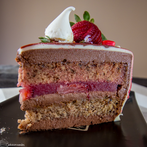 Strawberry and Choc Hazelnut Entremet w/ Mirror Glaze | Cakecrumbs